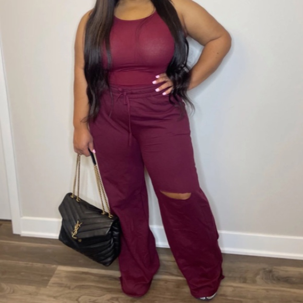 TWO PIECE SET (BURGUNDY)